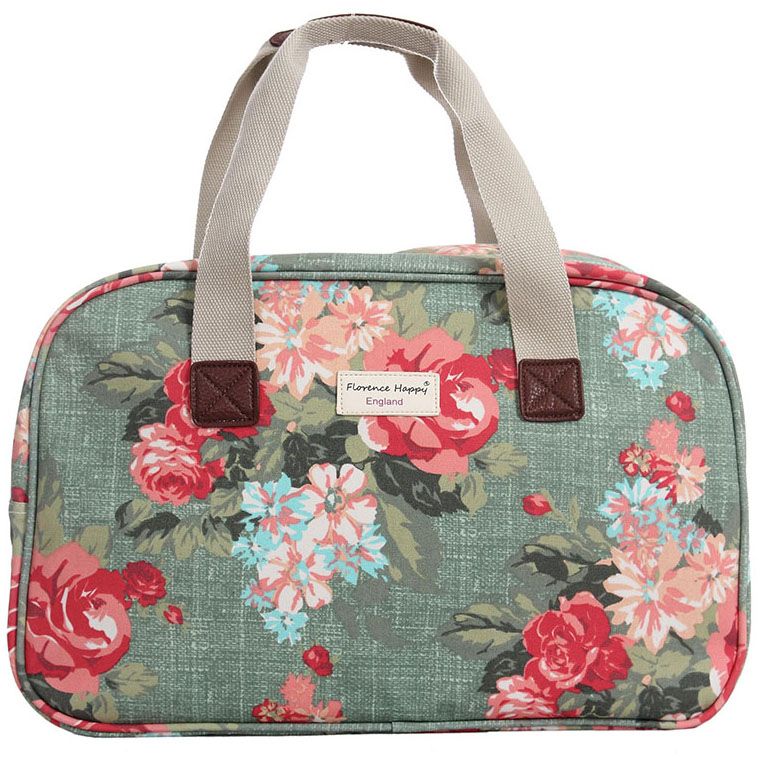Antique Flowers Oilcloth Holiday Bag